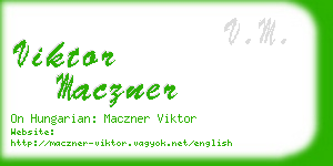 viktor maczner business card
